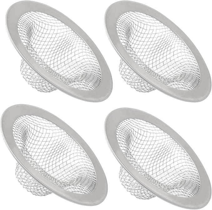 4 Pack Heavy Duty Stainless Steel Kitchen Sink Strainer, 2.09" Top / 0.91" Mesh by PHITUODA
