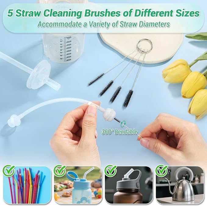 51-in-1 Shower Head Cleaner Kit & Straw Cleaning Brushes Set - Image 6