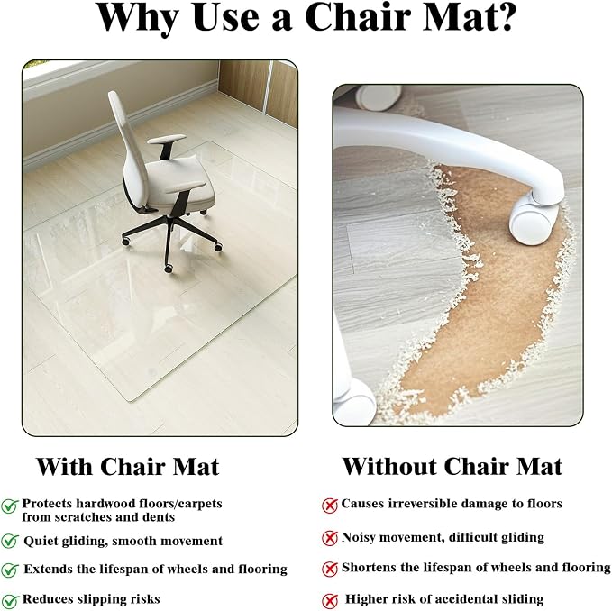 Koonmi Tempered Glass Chair Mat - Image 2