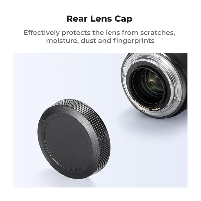 K&F Concept RF Mount Rear Lens Cap & Body Cap Cover & Hot Shoe Cover Kit - Image 3