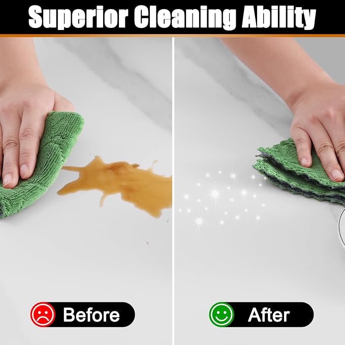 Mordimy 12 Pack Kitchen Cloths Dish Towels, Super Soft and Absorbent Dish Cloths - Image 4