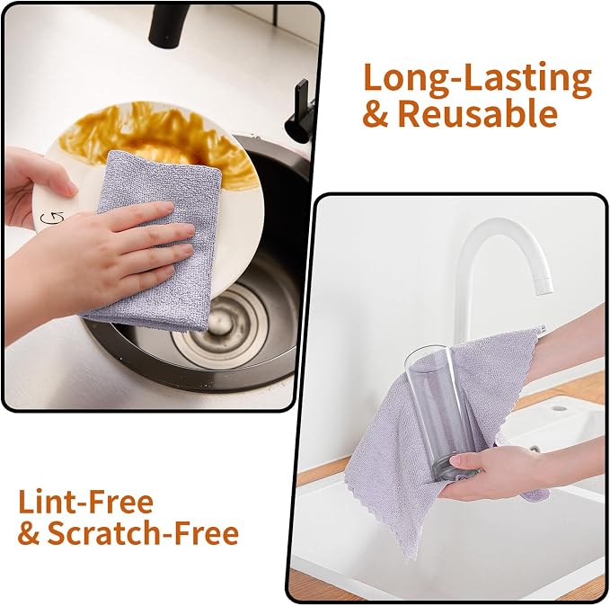 80 Pack Microfiber Cleaning Cloth Roll, Lint Free Rags & Tear Away Reusable - Image 5