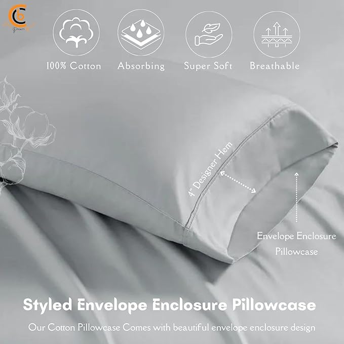 Camping Cot Sheets 33" x 75" - 3 Piece Cot Sheet Set for Bunk Bed - fits upto 9" Deep Mattress, Perfect for Narrow Twin, Camping Cot, RV Bunk, Guest Beds, Trifold Mattress - Light Grey