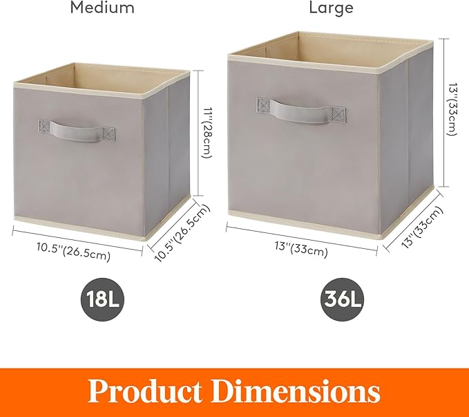 Lifewit 13 Inch Cube Storage Bins, 12 Packs Storage Cubes Foldable Decorative - Image 5