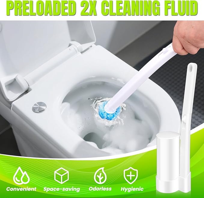 KOKL Disposable Toilet Brush, Toilte Wand Kit, Toilet Brush and Holder - Image 2