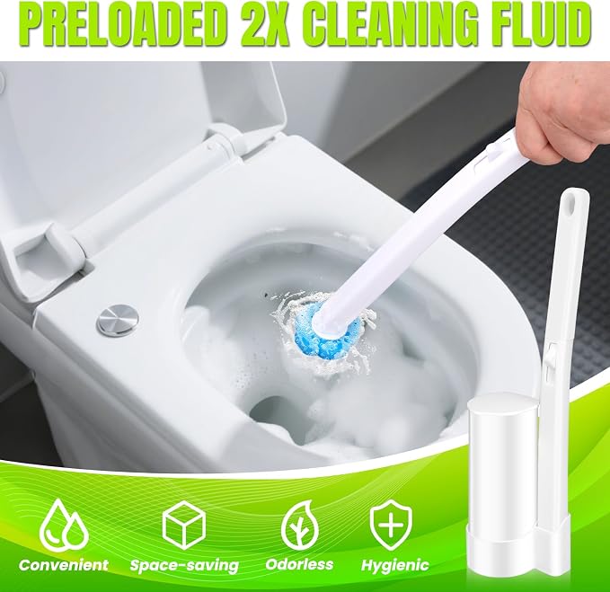 KOKL 2 Pack Disposable Toilet Brush - Image 2
