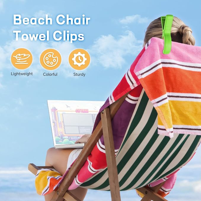 Senbowe 12 Pcs Beach Towel Clips - Image 4