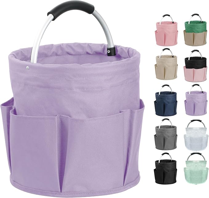 17L Purple Shower Caddy for Women, Foldable Cleaning Caddy by IHOMAGIC