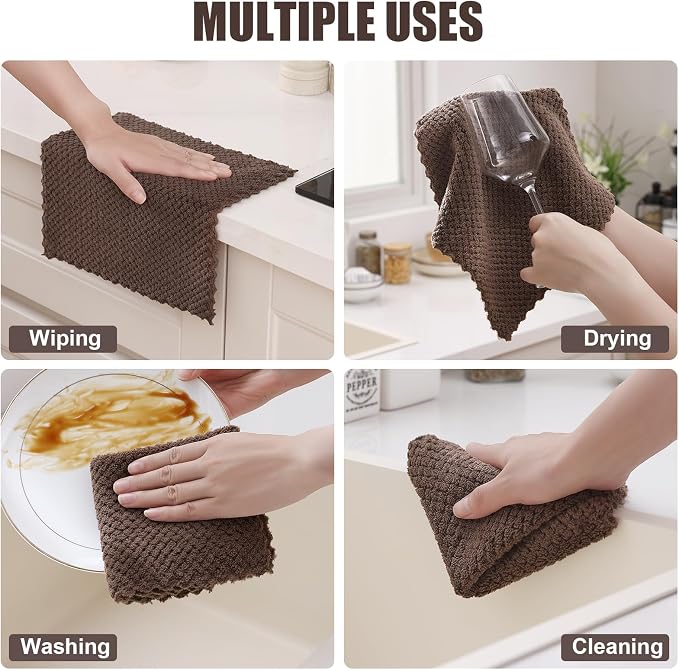 Homaxy 12 Pack Kitchen Dish Cloths, Ultra Soft and Absorbent Dish Towels - Image 5