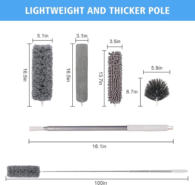 Microfiber Feather Duster 5-in-1 Kit, Dusters - Image 3
