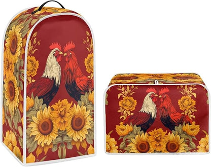 Rooster Blender Dust Cover Bread Maker Toaster Cover Sunflower Kitchen Accessories Small Appliance Cover Dustproof Size M