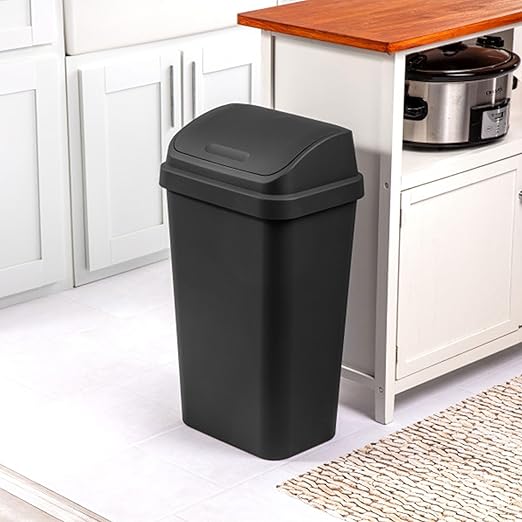 Sterilite 16-Pack Swing Top Wastebasket, Sleek Square Profile Trash Can - Image 6