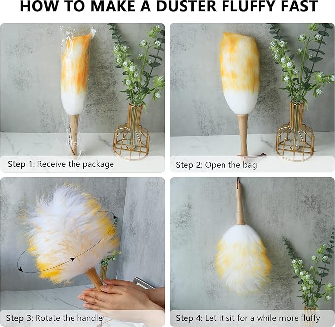 Lambs Wool Duster for Cleaning Window Blinds Computer Furniture TV Computer - Image 4