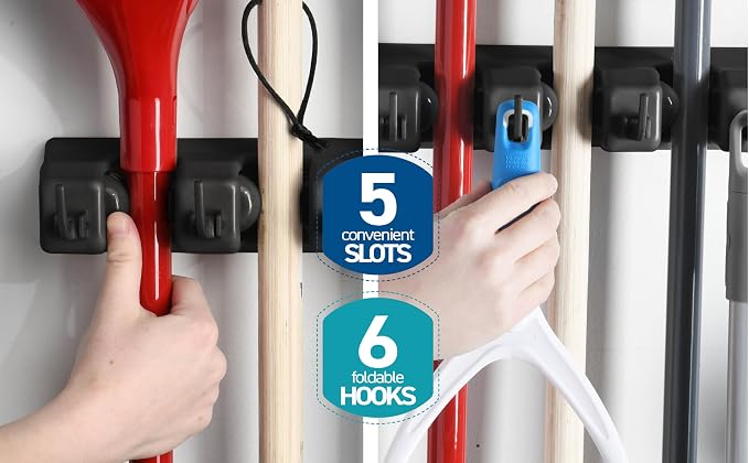 Mop and Broom Holder Wall Mount - Image 8