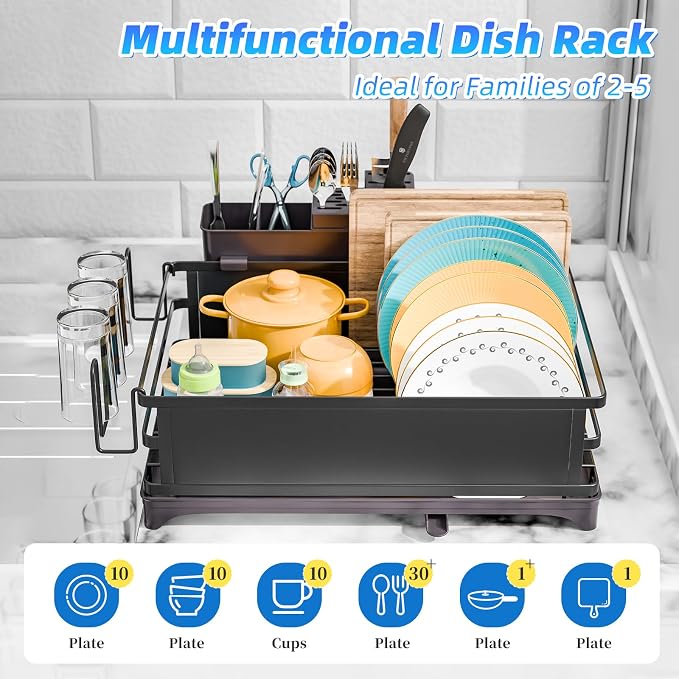 Simple Trending Dish Rack, Steel Dish Drying Rack - Image 4