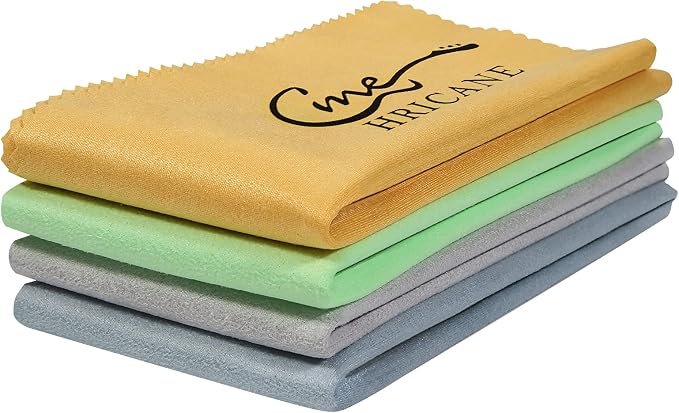 Hricane 4-Pack 12"x12" Guitar Cloths Ultrafine fiber suede Plush Polishing - Image 2