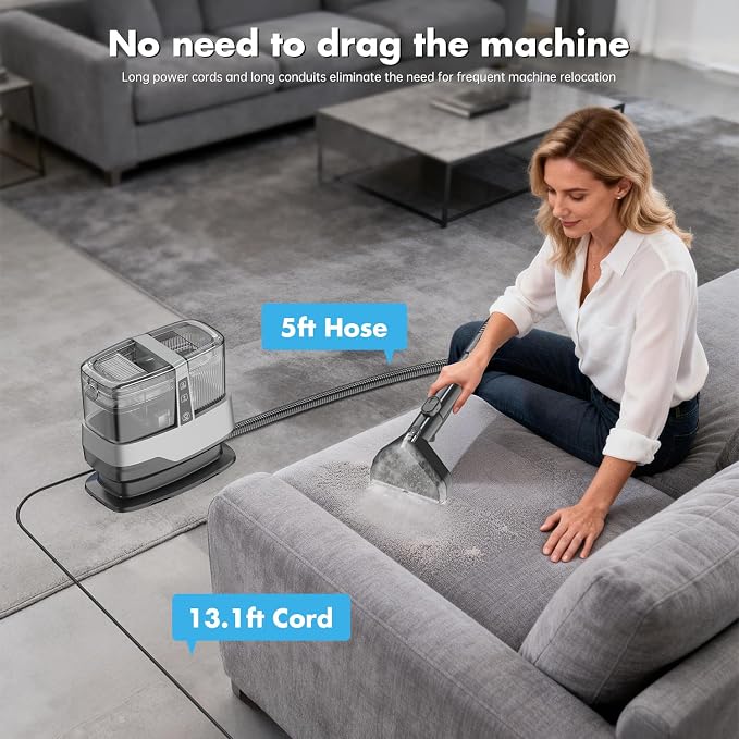 Portable Carpet & Upholstery Spot Cleaner Machine 20Kpa Power Suction Carpet - Image 6