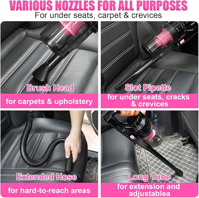 Viewsun Car Vacuum Cordless Rechargeable, 8000PA High Power Handheld Vacuum - Image 5