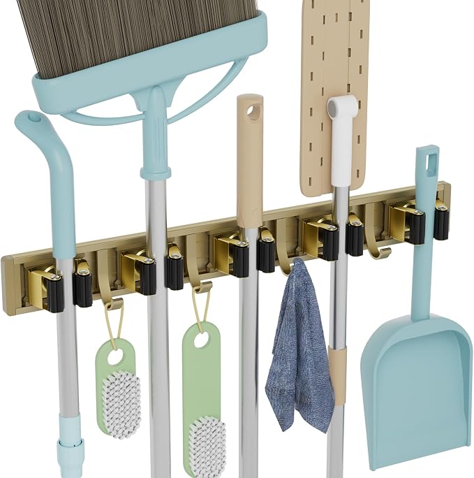 reliahom Broom Holder Wall Mount, 5 Racks by reliahom