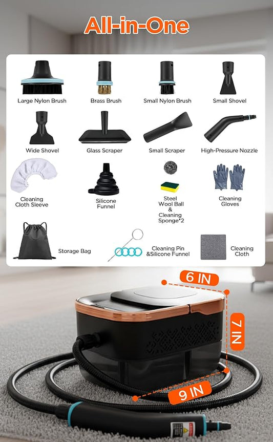 Steam Cleaner, 4 Bar High Pressure Steamer, 15s Fast Heat-Up, 6 Level - Image 2