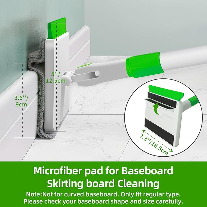 Baseboard Cleaner Tool with Handle, Extendable Long Handle Baseboard Floor - Image 3