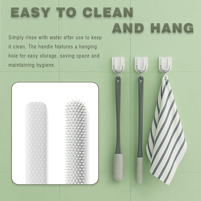 2-Pack Toe Cleaning Brush with Long Handle – Foot Scrubber & Exfoliating - Image 4