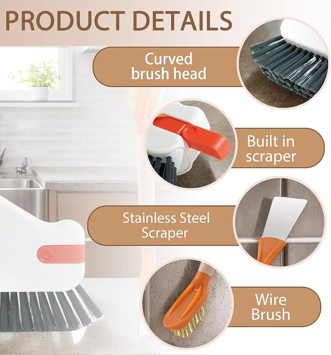 Groove Cleaning Brushes 2 in 1 Window Track Cleaner Cleaning Tools, Sliding - Image 4