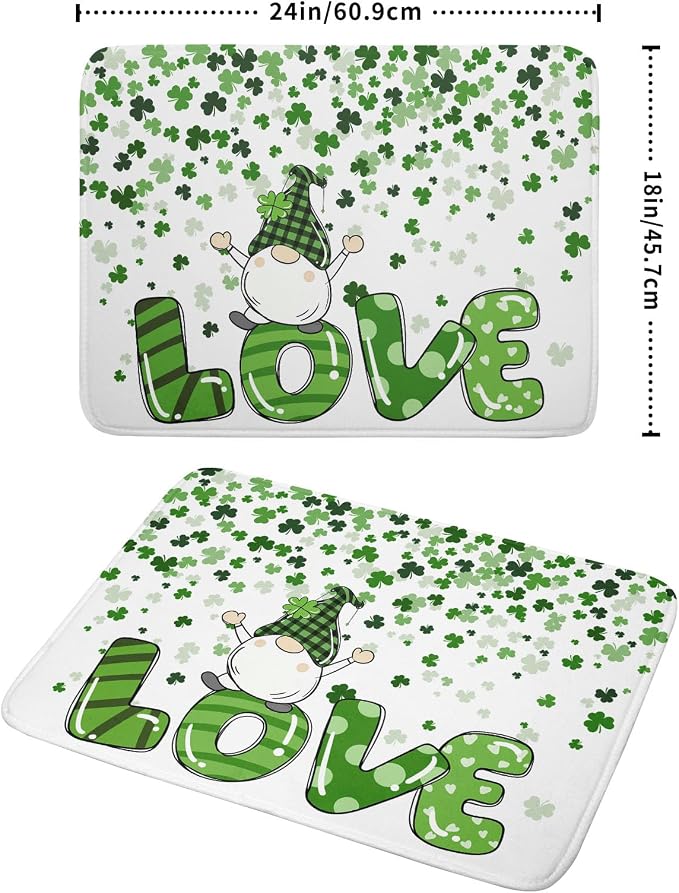 St Patrick's Day Gnomes Love Dish Drying Mat - Image 2