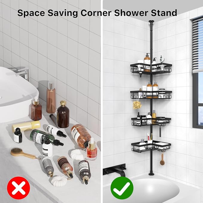 KEGII Corner Shower Caddy Tension Pole - Image 6