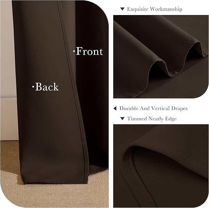 PONY DANCE Blackout Small Curtains 36 inch 2 Panels Set, Room Darkening Short - Image 6