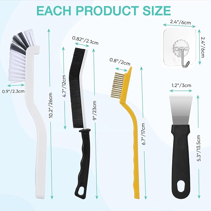 12Pcs Crevice Cleaning Brush Set, Hard Bristle Cleaning Supplies - Image 7