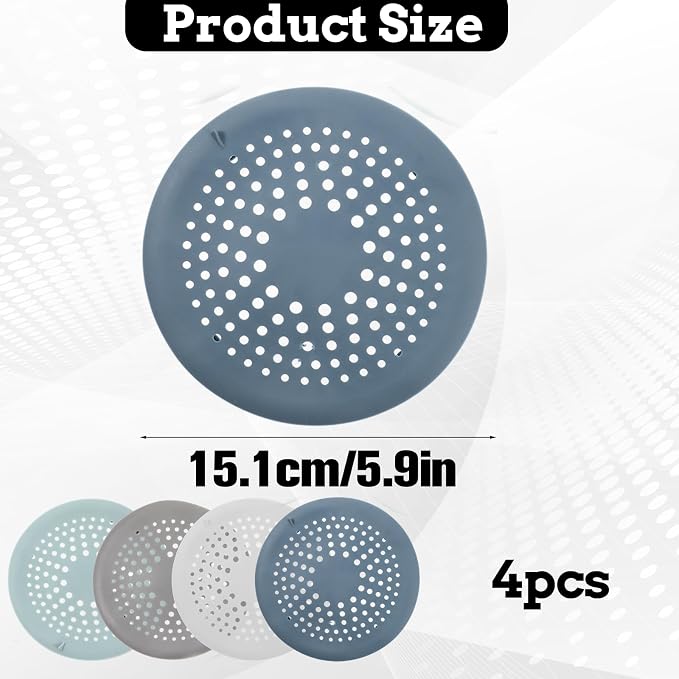 4 Packs Round Hair Drain Catcher, Drain Cover - Image 2