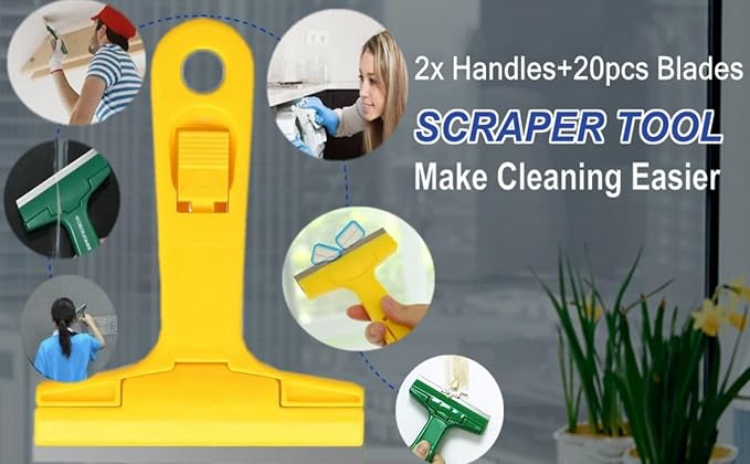 2pack Razor Blade Scraper, Industry Glass Window Scraper, Heavy Duty Cleaning - Image 3