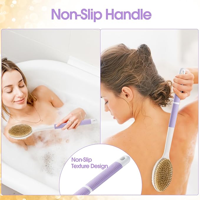 Back Scrubber Anti Slip for Shower, Long Handle Bath Brush - Image 2
