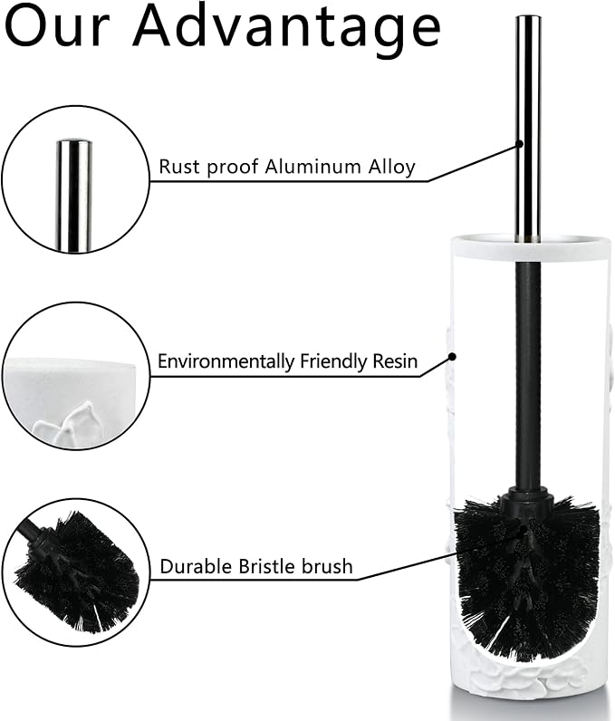 Toilet Brush and Holder Set for Bathroom, Stylish and Durable Cleaning Tool - Image 3
