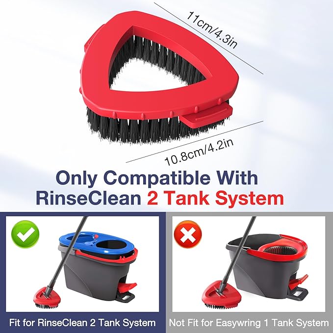 2 Pack 2-Tank Spin Mop Scrub Brush Head Replacement - Image 2