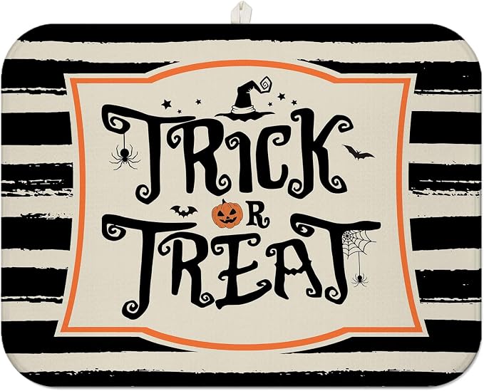 Halloween Dish Drying Mat for Kitchen Counter, Halloween Trick or Treat by Unknown