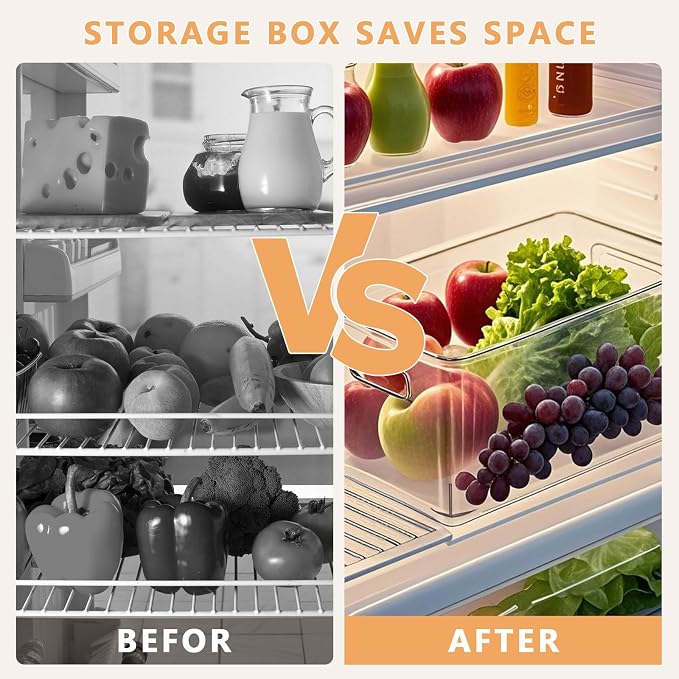 MOONEDGE 6-Pack Clear Plastic Storage Bins — Open-Top PET Storage Containers & - Image 4