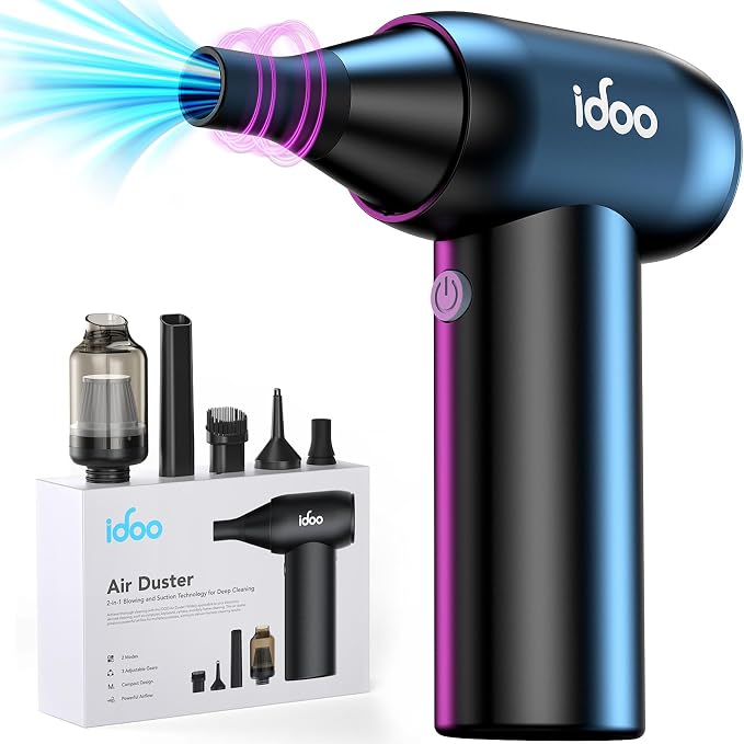 iDOO Compressed Air Duster, Cordless Electric Canned Duster, Portable Vacuum by idoo