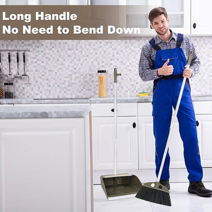 Upgrade Broom with Dustpan Combo Set, Indoor Outdoor Easy Sweeping - Image 4