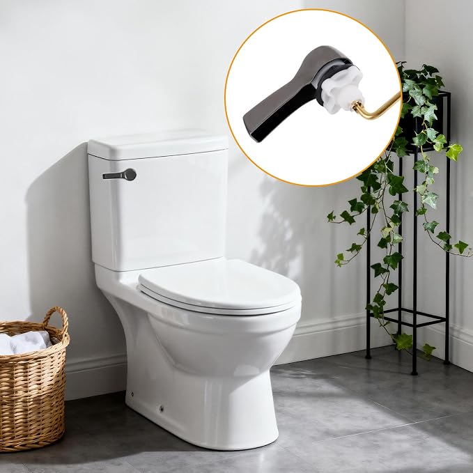 Hibbent Universal Metal Front Mount Toilet Handle Replacement Kit, Brass Toilet - Image 9