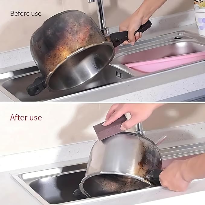 5 Powerful Pot Scrubber Cleaning Sponges, Heavy Duty Kitchen Eraser Scouring - Image 8