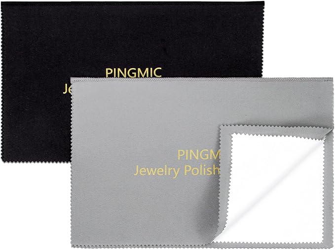 PINGMIC 2 Packs Large Jewelry Polishing Cloths by PINGMIC