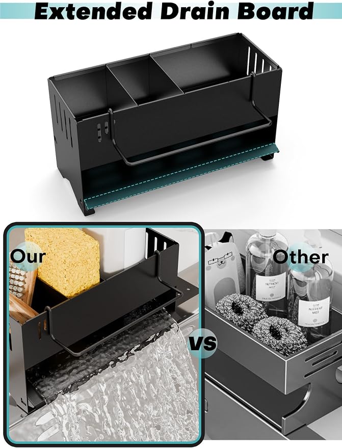 Sponge Holder for Kitchen Sink, Space-Saving Sink Caddy - Image 6