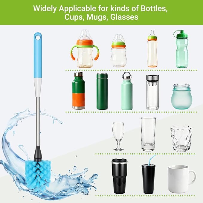 4-in-1 Bottle Brush, 16 Inches Stainless Steel Bottle Cleaner Brush - Image 3