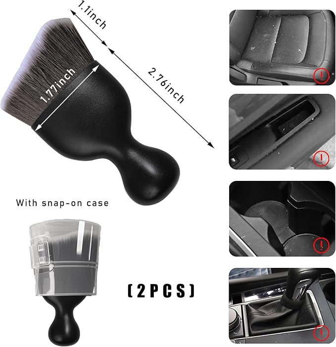 2PCS Car Interior Dust Brush, Soft Scratch Free Auto Detailing Brushes - Image 2