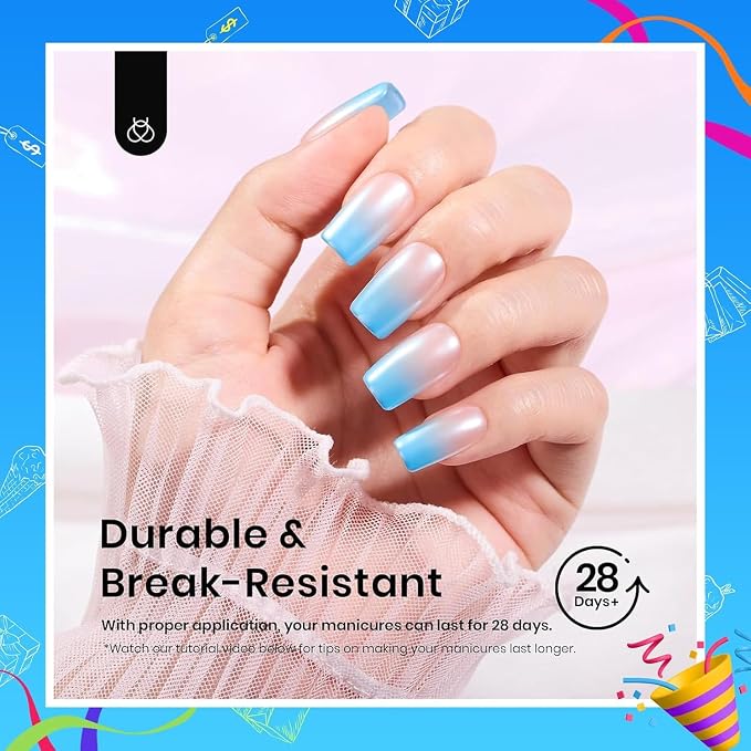 Beetles Gel Nail Tips Etch-X, Square Short, Pre-Etched Half Matte Full Cover - Image 7