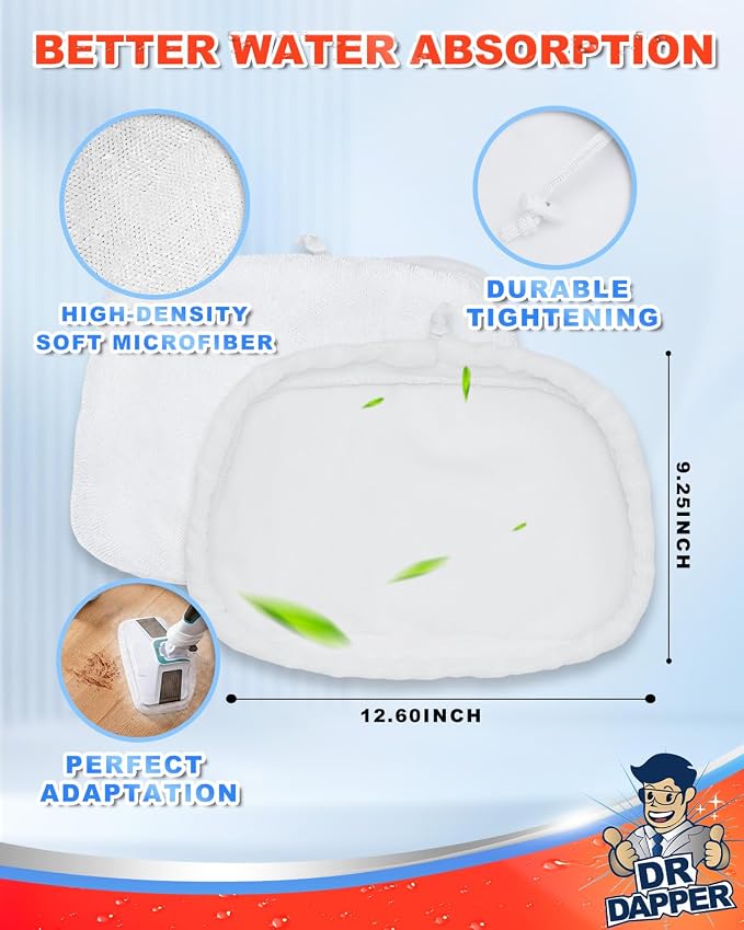 DR DAPPER 4 Pack SMP01 Steam Mop Pads Compatible - Image 3