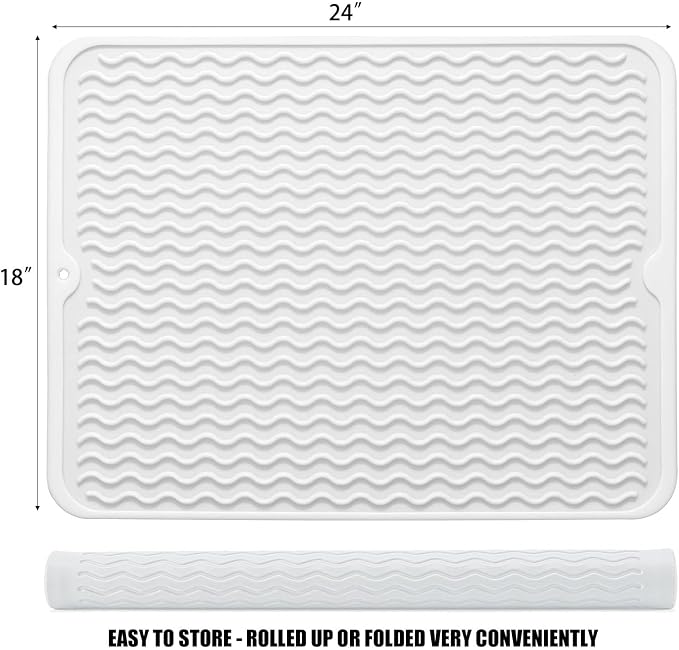 Large 24" x 18" Silicone Dish Drying Mat - Image 2