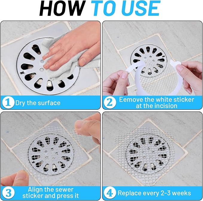 25 PCS Disposable Shower Drain Hair Catcher 3.54 Inches Round Drain Hair - Image 7